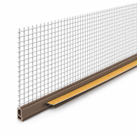 Profil etansare ferestre cu plasa din fibra de sticla 6 mm maro, 2.5 m